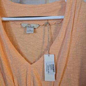 Peach V-Neck Top